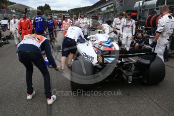 World © Octane Photographic Ltd. Formula 1 – Belgian GP - Grid. Williams Martini Racing FW41 – Sergey Sirotkin. Spa-Francorchamps, Belgium. Sunday 26th August 2018.