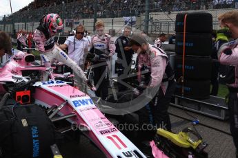 World © Octane Photographic Ltd. Formula 1 – Belgian GP - Grid. Racing Point Force India VJM11 - Sergio Perez. Spa-Francorchamps, Belgium. Sunday 26th August 2018.