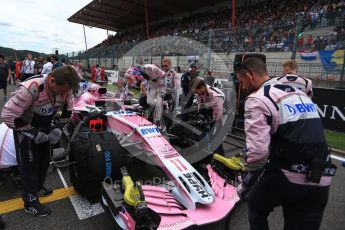 World © Octane Photographic Ltd. Formula 1 – Belgian GP - Grid. Racing Point Force India VJM11 - Sergio Perez. Spa-Francorchamps, Belgium. Sunday 26th August 2018.