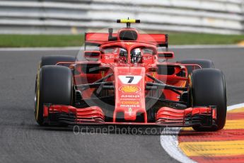 World © Octane Photographic Ltd. Formula 1 – Belgian GP - Practice 1. Scuderia Ferrari SF71-H – Kimi Raikkonen. Spa-Francorchamps, Belgium. Friday 24th August 2018.