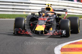 World © Octane Photographic Ltd. Formula 1 – Belgian GP - Practice 1. Aston Martin Red Bull Racing TAG Heuer RB14 – Max Verstappen. Spa-Francorchamps, Belgium. Friday 24th August 2018.