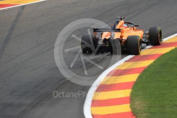 World © Octane Photographic Ltd. Formula 1 – Belgian GP - Practice 2. McLaren MCL33 – Fernando Alonso. Spa-Francorchamps, Belgium. Friday 24th August 2018.
