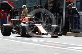 World © Octane Photographic Ltd. Formula 1 – Belgian GP - Practice 3. Aston Martin Red Bull Racing TAG Heuer RB14 – Max Verstappen. Spa-Francorchamps, Belgium. Saturday 25th August 2018.