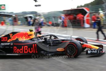 World © Octane Photographic Ltd. Formula 1 – Belgian GP - Practice 3. Aston Martin Red Bull Racing TAG Heuer RB14 – Max Verstappen. Spa-Francorchamps, Belgium. Saturday 25th August 2018.