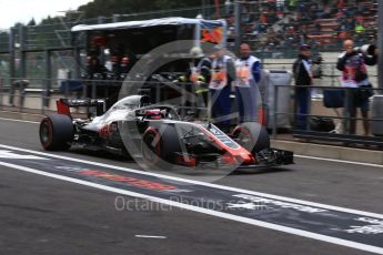 World © Octane Photographic Ltd. Formula 1 – Belgian GP - Practice 3. Haas F1 Team VF-18 – Romain Grosjean. Spa-Francorchamps, Belgium. Saturday 25th August 2018.