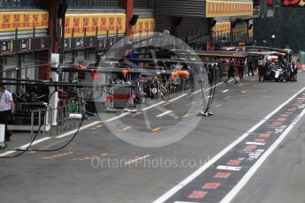 World © Octane Photographic Ltd. Formula 1 – Belgian GP - Qualifying. Quiet pit lane. Spa-Francorchamps, Belgium. Saturday 25th August 2018.