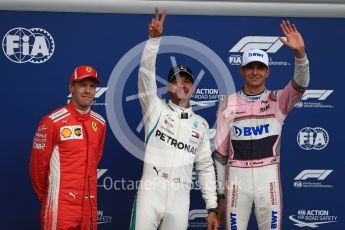World © Octane Photographic Ltd. Formula 1 – Belgian GP - Qualifying. Mercedes AMG Petronas Motorsport AMG F1 W09 EQ Power+ - Lewis Hamilton, Scuderia Ferrari SF71-H – Sebastian Vettel and Racing Point Force India VJM11 - Esteban Ocon. Spa-Francorchamps, Belgium. Saturday 25th August 2018.