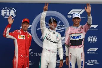 World © Octane Photographic Ltd. Formula 1 – Belgian GP - Qualifying. Mercedes AMG Petronas Motorsport AMG F1 W09 EQ Power+ - Lewis Hamilton, Scuderia Ferrari SF71-H – Sebastian Vettel and Racing Point Force India VJM11 - Esteban Ocon. Spa-Francorchamps, Belgium. Saturday 25th August 2018.