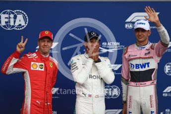 World © Octane Photographic Ltd. Formula 1 – Belgian GP - Qualifying. Mercedes AMG Petronas Motorsport AMG F1 W09 EQ Power+ - Lewis Hamilton, Scuderia Ferrari SF71-H – Sebastian Vettel and Racing Point Force India VJM11 - Esteban Ocon. Spa-Francorchamps, Belgium. Saturday 25th August 2018.