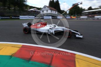 World © Octane Photographic Ltd. Formula 1 – Belgian GP - Qualifying. Alfa Romeo Sauber F1 Team C37 – Charles Leclerc. Spa-Francorchamps, Belgium. Saturday 25th August 2018.