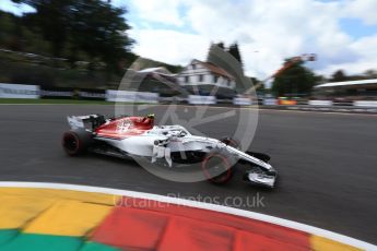 World © Octane Photographic Ltd. Formula 1 – Belgian GP - Qualifying. Alfa Romeo Sauber F1 Team C37 – Charles Leclerc. Spa-Francorchamps, Belgium. Saturday 25th August 2018.