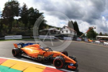World © Octane Photographic Ltd. Formula 1 – Belgian GP - Qualifying. McLaren MCL33 – Fernando Alonso. Spa-Francorchamps, Belgium. Saturday 25th August 2018.