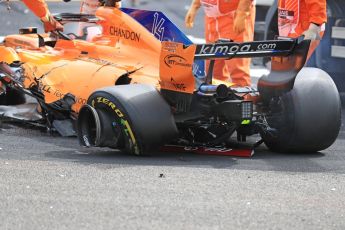 World © Octane Photographic Ltd. Formula 1 – Belgian GP - Race. McLaren MCL33 – Fernando Alonso comes to a halt. Spa-Francorchamps, Belgium. Sunday 26th August 2018.