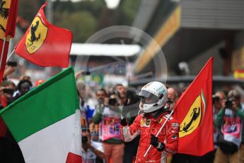 World © Octane Photographic Ltd. Formula 1 – Belgian GP - Race Podium. Scuderia Ferrari SF71-H – Sebastian Vettel. Spa-Francorchamps, Belgium. Sunday 26th August 2018.