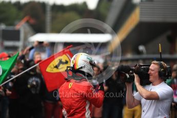 World © Octane Photographic Ltd. Formula 1 – Belgian GP - Race Podium. Scuderia Ferrari SF71-H – Sebastian Vettel. Spa-Francorchamps, Belgium. Sunday 26th August 2018.