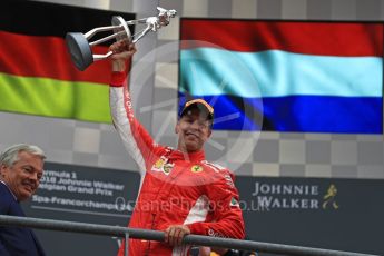 World © Octane Photographic Ltd. Formula 1 – Belgian GP - Race Podium. Scuderia Ferrari SF71-H – Sebastian Vettel. Spa-Francorchamps, Belgium. Sunday 26th August 2018.