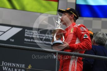 World © Octane Photographic Ltd. Formula 1 – Belgian GP - Race Podium. Scuderia Ferrari SF71-H – Sebastian Vettel. Spa-Francorchamps, Belgium. Sunday 26th August 2018.