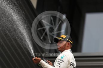 World © Octane Photographic Ltd. Formula 1 – Belgian GP - Race Podium. Mercedes AMG Petronas Motorsport AMG F1 W09 EQ Power+ - Lewis Hamilton. Spa-Francorchamps, Belgium. Sunday 26th August 2018.