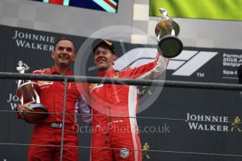 World © Octane Photographic Ltd. Formula 1 – Belgian GP - Race Podium. Scuderia Ferrari SF71-H – Sebastian Vettel. Spa-Francorchamps, Belgium. Sunday 26th August 2018.