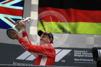 World © Octane Photographic Ltd. Formula 1 – Belgian GP - Race Podium. Scuderia Ferrari SF71-H – Sebastian Vettel. Spa-Francorchamps, Belgium. Sunday 26th August 2018.