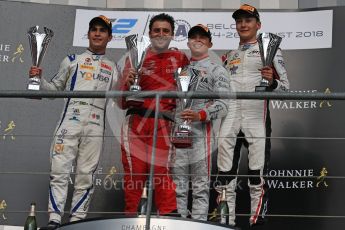 World © Octane Photographic Ltd. FIA Formula 2 (F2) – Belgian GP - Race 1. Prema Powerteam - Nyck de Vries and Carlin - Sergio Sette Camara and ART Grand Prix - George Russell. Spa-Francorchamps, Belgium. Saturday 25th August 2018.