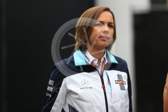 World © Octane Photographic Ltd. Formula 1 - Belgian GP - Paddock. Claire Williams - Deputy Team Principal of Williams Martini Racing. Spa-Francorchamps, Belgium. Friday 24th August 2018.