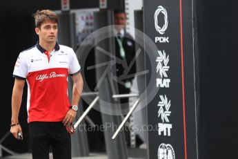 World © Octane Photographic Ltd. Formula 1 – Belgian GP - Paddock. Alfa Romeo Sauber F1 Team C37 – Charles Leclerc. Spa-Francorchamps, Belgium. Friday 24th August 2018.