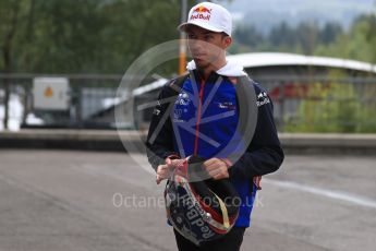 World © Octane Photographic Ltd. Formula 1 – Belgian GP - Paddock. Scuderia Toro Rosso STR13 – Pierre Gasly. Spa-Francorchamps, Belgium. Friday 24th August 2018.