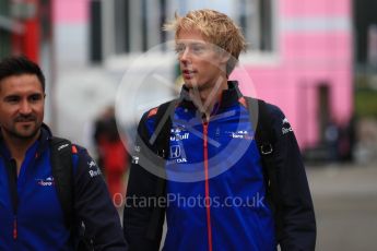 World © Octane Photographic Ltd. Formula 1 – Belgian GP - Paddock. Scuderia Toro Rosso STR13 – Brendon Hartley. Spa-Francorchamps, Belgium. Friday 24th August 2018.