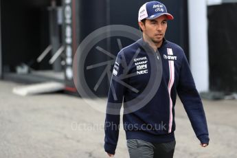 World © Octane Photographic Ltd. Formula 1 – Belgian GP - Paddock. Racing Point Force India VJM11 - Sergio Perez. Spa-Francorchamps, Belgium. Friday 24th August 2018.