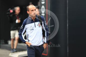 World © Octane Photographic Ltd. Formula 1 – Belgian GP - Paddock Williams Martini Racing FW41 – Robert Kubica. Spa-Francorchamps, Belgium. Friday 24th August 2018.