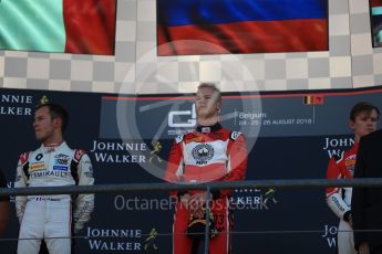 World © Octane Photographic Ltd. GP3 – Belgian GP – Race 2. ART Grand Prix - Nikita Mazepin, Callum Illot and Anthoine Hubert. Spa Francorchamps, Belgium. Sunday 26th August 2018.