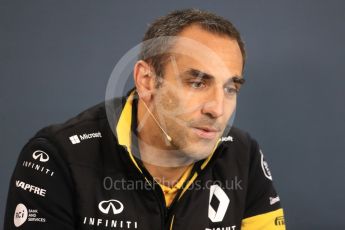 World © Octane Photographic Ltd. Formula 1 - Belgian GP – Friday FIA Team Press Conference. Cyril Abiteboul - Managing Director of Renault Sport Racing Formula 1 Team. Spa-Francorchamps, Belgium. Friday 24th August 2018.