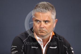 World © Octane Photographic Ltd. Formula 1 - Belgian GP - Friday FIA Team Press Conference. Gil De Ferran - Sporting Director of McLaren. Spa-Francorchamps, Belgium. Friday 24th August 2018.