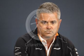 World © Octane Photographic Ltd. Formula 1 - Belgian GP - Friday FIA Team Press Conference. Gil De Ferran - Sporting Director of McLaren. Spa-Francorchamps, Belgium. Friday 24th August 2018.