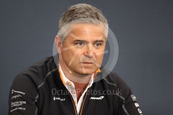 World © Octane Photographic Ltd. Formula 1 - Belgian GP - Friday FIA Team Press Conference. Gil De Ferran - Sporting Director of McLaren. Spa-Francorchamps, Belgium. Friday 24th August 2018.