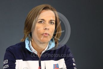 World © Octane Photographic Ltd. Formula 1 - Belgian GP - Friday FIA Team Press Conference. Claire Williams - Deputy Team Principal of Williams Martini Racing. Spa-Francorchamps, Belgium. Friday 24th August 2018.