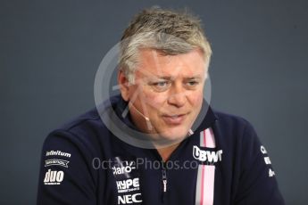 World © Octane Photographic Ltd. Formula 1 - Belgian GP - Friday FIA Team Press Conference. Otmar Szafnauer - Team Principal of Racing Point Force India. Spa-Francorchamps, Belgium. Friday 24th August 2018.