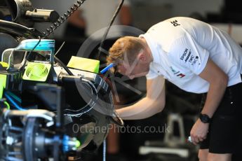 World © Octane Photographic Ltd. Formula 1 – Belgian GP - Pit Lane. Mercedes AMG Petronas Motorsport AMG F1 W09 EQ Power+. Spa-Francorchamps, Belgium. Thursday 23rd August 2018.