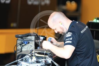 World © Octane Photographic Ltd. Formula 1 – Belgian GP - Pit Lane. Renault Sport F1 Team RS18. Spa-Francorchamps, Belgium. Thursday 23rd August 2018.