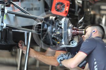 World © Octane Photographic Ltd. Formula 1 – Belgian GP - Pit Lane. Haas F1 Team VF-18. Spa-Francorchamps, Belgium. Thursday 23rd August 2018.