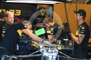 World © Octane Photographic Ltd. Formula 1 – Belgian GP - Pit Lane. Renault Sport F1 Team RS18. Spa-Francorchamps, Belgium. Thursday 23rd August 2018.