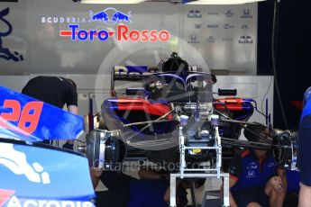 World © Octane Photographic Ltd. Formula 1 – Belgian GP - Pit Lane. Scuderia Toro Rosso STR13. Spa-Francorchamps, Belgium. Thursday 23rd August 2018.