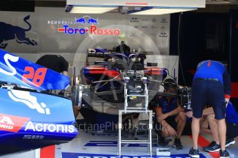 World © Octane Photographic Ltd. Formula 1 – Belgian GP - Pit Lane. Scuderia Toro Rosso STR13. Spa-Francorchamps, Belgium. Thursday 23rd August 2018.