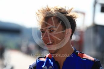 World © Octane Photographic Ltd. Formula 1 – Belgian GP - Pit Lane. Scuderia Toro Rosso STR13 – Pierre Gasly. Spa-Francorchamps, Belgium. Thursday 23rd August 2018.