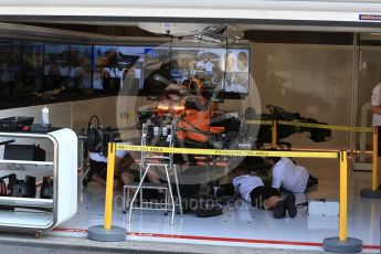 World © Octane Photographic Ltd. Formula 1 – Belgian GP - Pit Lane. McLaren MCL33. Spa-Francorchamps, Belgium. Thursday 23rd August 2018.