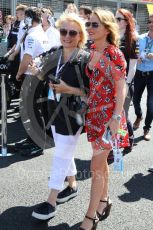 World © Octane Photographic Ltd. Formula 1 - British GP - Grid. Jennifer Saunders and Geri Horner. Silverstone Circuit, Towcester, UK. Sunday 8th July 2018.