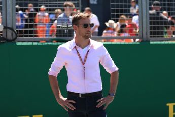 World © Octane Photographic Ltd. Formula 1 – British GP - Drivers’ Parade. Jenson Button. Silverstone Circuit, Towcester, UK. Sunday 8th July 2018.