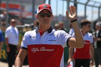 World © Octane Photographic Ltd. Formula 1 – British GP - Drivers’ Parade. Alfa Romeo Sauber F1 Team C37 – Marcus Ericsson. Silverstone Circuit, Towcester, UK. Sunday 8th July 2018.