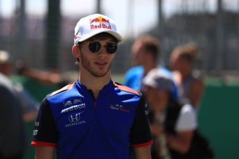 World © Octane Photographic Ltd. Formula 1 – British GP - Drivers’ Parade. Scuderia Toro Rosso STR13 – Pierre Gasly. Silverstone Circuit, Towcester, UK. Sunday 8th July 2018.